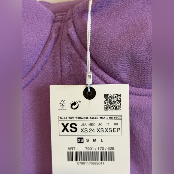 Zara purple bodycon dress size XS NWT - Picture 2 of 5